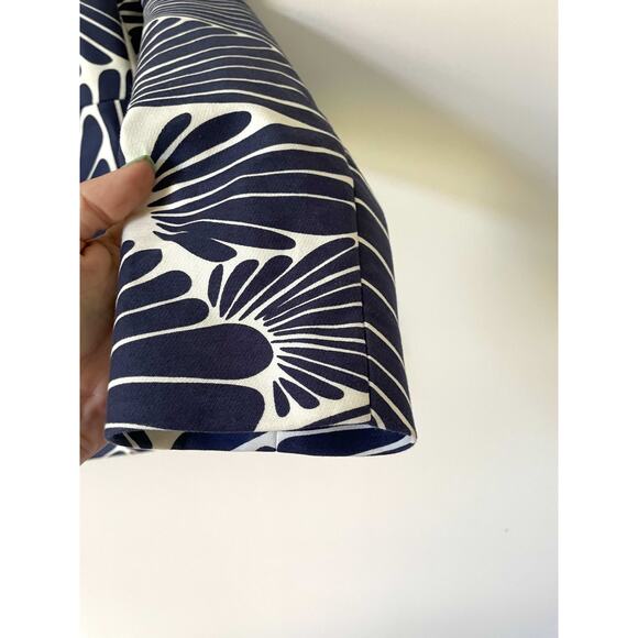 J. Crew Open Front Blazer Blue Cream Size 4 - Picture 5 of 7